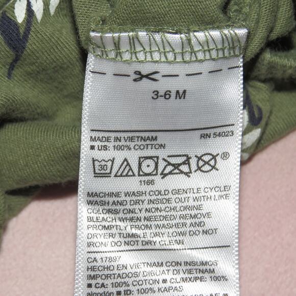 Old Navy Green Floral Print Ruffle Sleeveless Baby Onesie - Picture 6 of 6